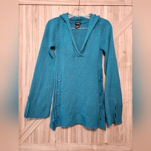 SO Teal hooded Knit Sweater
